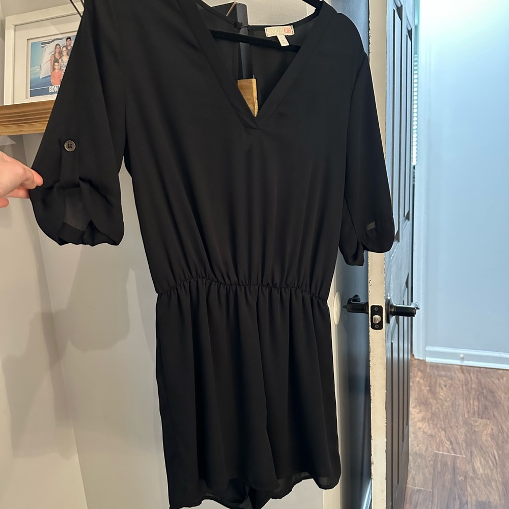 Black V-Neck Romper